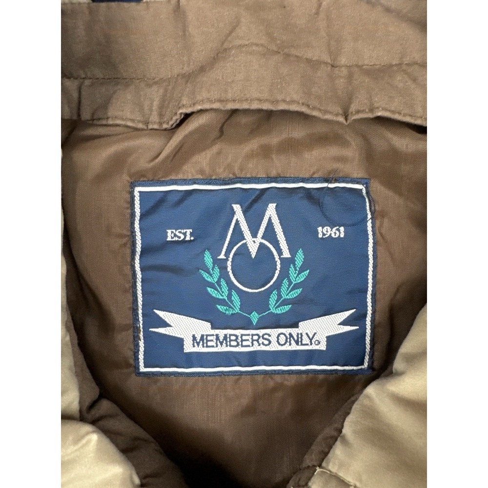 Vintage Members Only Jacket Tan Cafe Racer Cotton Blend L - Picture 13 of 16